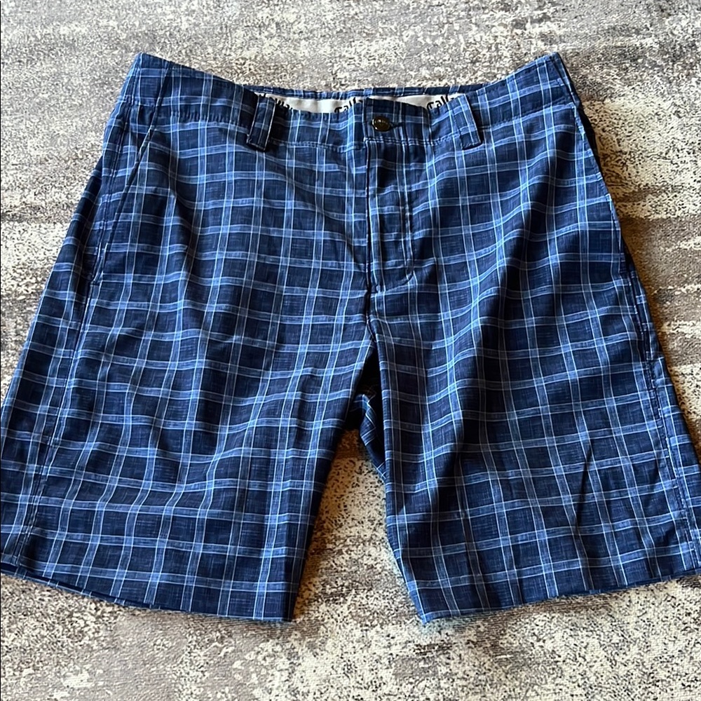 Callaway Blue Athletic Shorts Classic Plaid Design